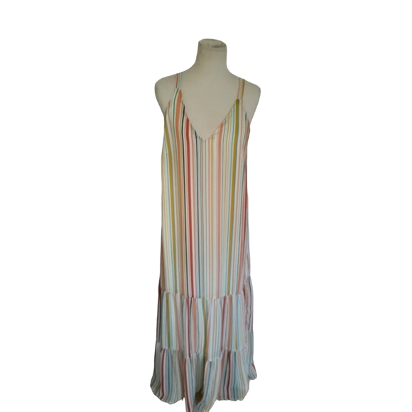 Dresses & Skirts - Multicolor stripped maxi chiffon dress size L